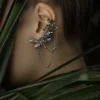 Asymmetric earrings with ear-cut «Dragon-Fly»