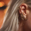 Asymmetric Earrings with Ear-Cuff “Tiger”