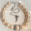 Necklace  “Lace Embrace” (white pearls)