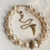 Necklace  “Lace Embrace” (white pearls)