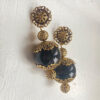 Earrings  “Lace Embrace” (Black pearls)