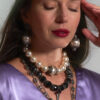 Necklace  “Lace Embrace” (white pearls)